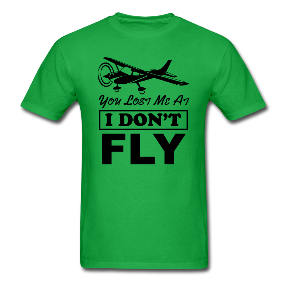 You Lost Me At I Don't Fly - Black - Unisex Classic T-Shirt - bright green