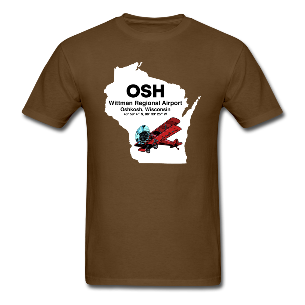 OSH - Wittman Regional - State - Biplane - Unisex Classic T-Shirt - brown