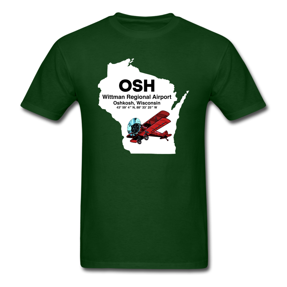 OSH - Wittman Regional - State - Biplane - Unisex Classic T-Shirt - forest green