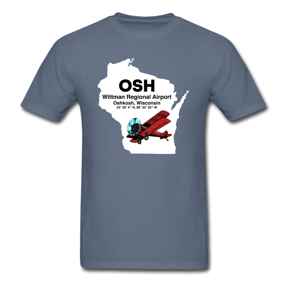 OSH - Wittman Regional - State - Biplane - Unisex Classic T-Shirt - denim