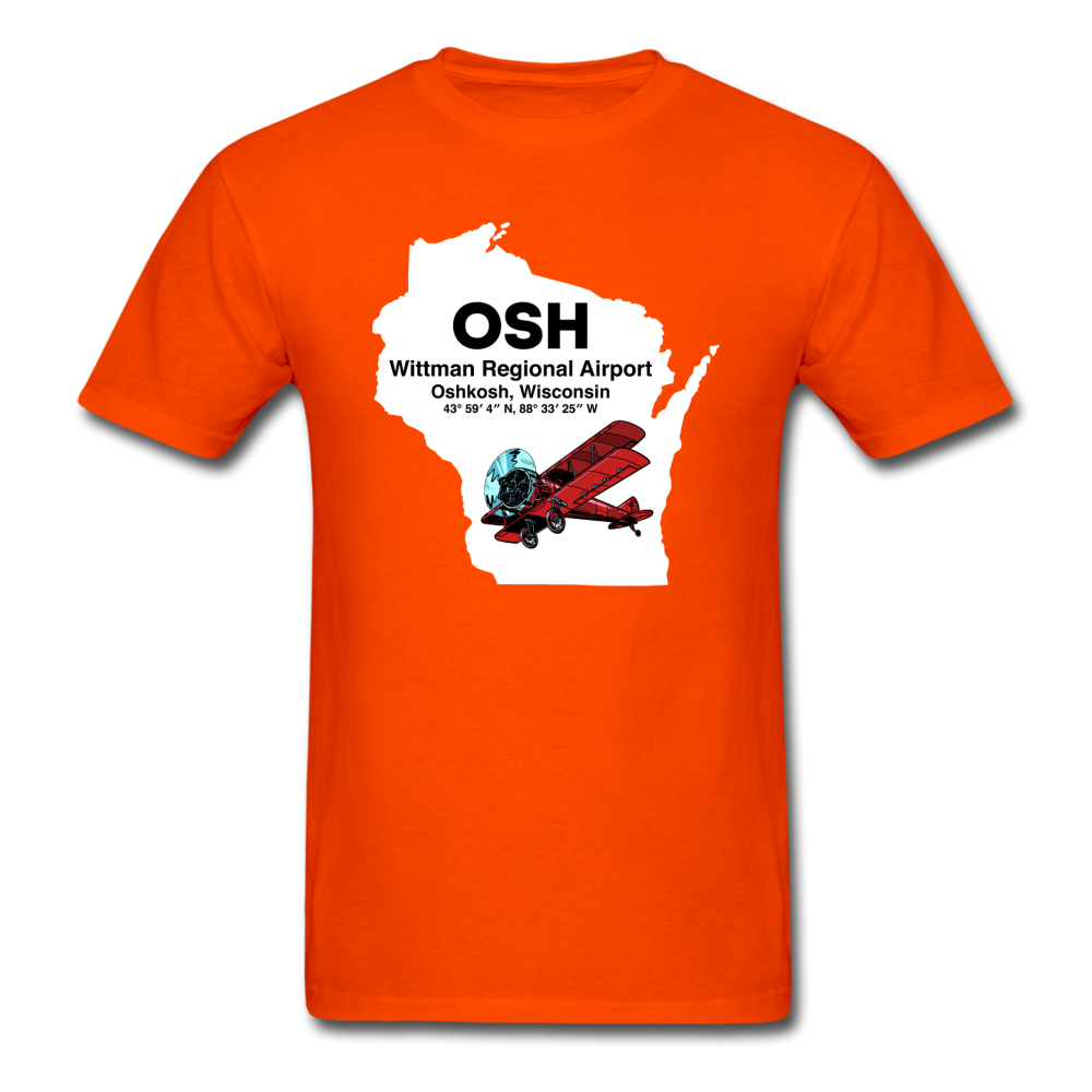 OSH - Wittman Regional - State - Biplane - Unisex Classic T-Shirt - orange