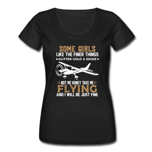 Some Girls - Flying - Women's Scoop Neck T-Shirt - black