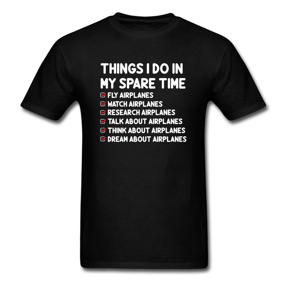 Things I Do - Airplanes - Unisex Classic T-Shirt - black