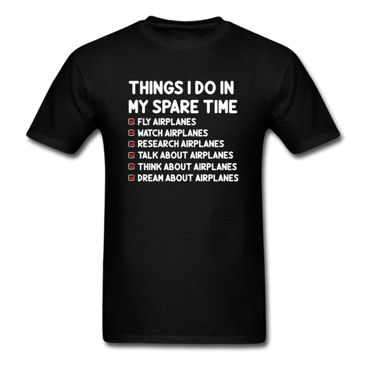 Things I Do - Airplanes - Unisex Classic T-Shirt - black