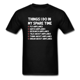 Things I Do - Airplanes - Unisex Classic T-Shirt - black