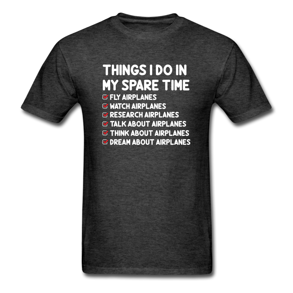 Things I Do - Airplanes - Unisex Classic T-Shirt - heather black