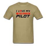 I Love My Wisconsin Pilot - Unisex Classic T-Shirt - khaki
