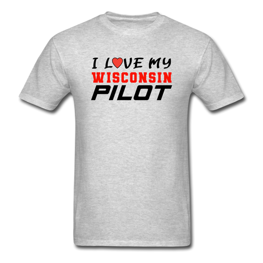 I Love My Wisconsin Pilot - Unisex Classic T-Shirt - heather gray