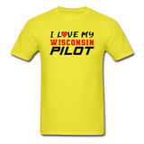 I Love My Wisconsin Pilot - Unisex Classic T-Shirt - yellow