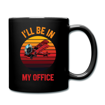 I'll Be In My Office - Biplane - Full Color Mug - black