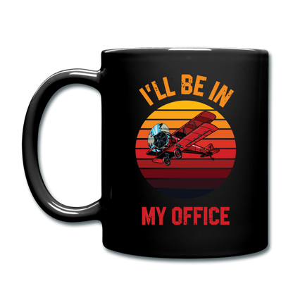 I'll Be In My Office - Biplane - Full Color Mug - black