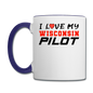 I Love My Wisconsin Pilot - Contrast Coffee Mug - white/cobalt blue