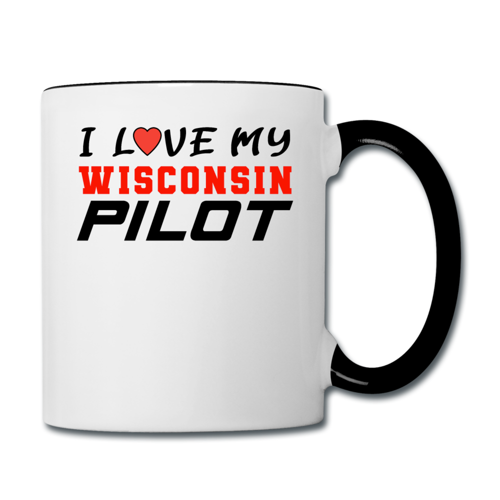 I Love My Wisconsin Pilot - Contrast Coffee Mug - white/black