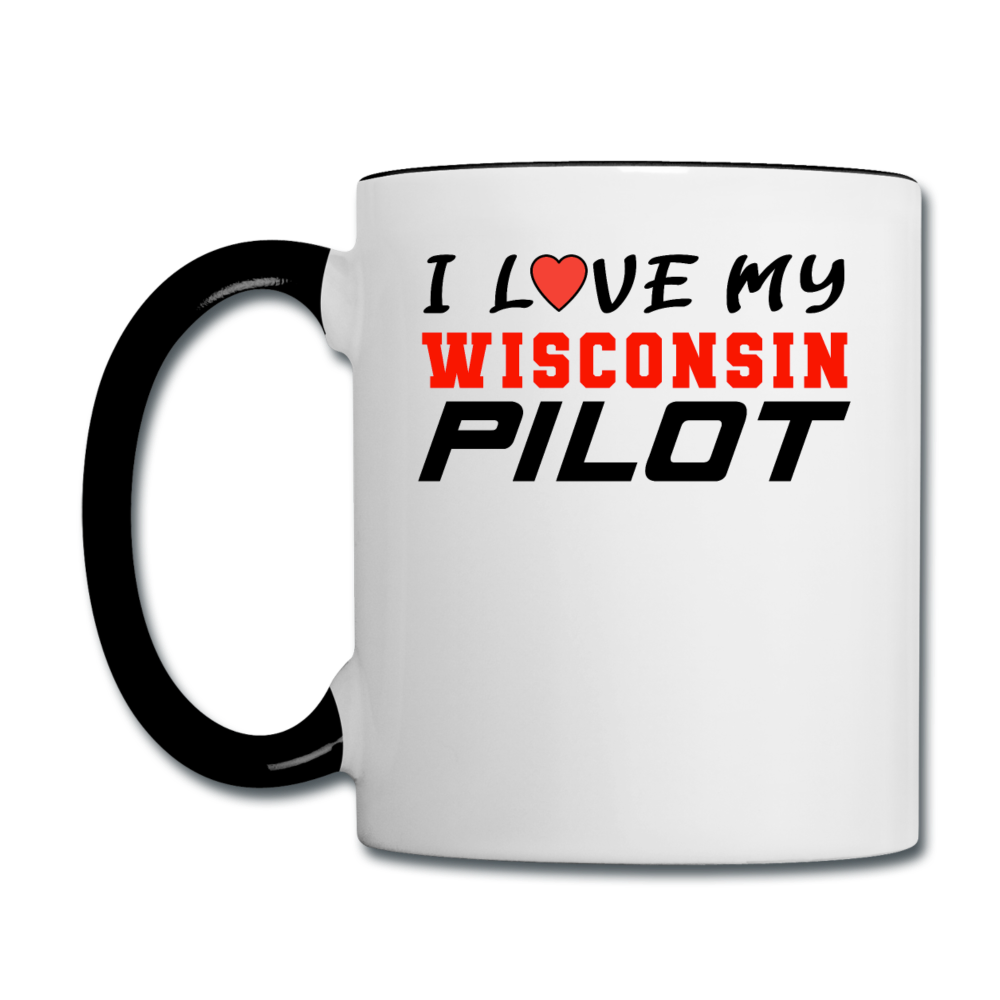 I Love My Wisconsin Pilot - Contrast Coffee Mug - white/black