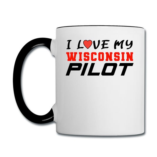 I Love My Wisconsin Pilot - Contrast Coffee Mug - white/black