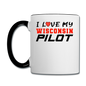 I Love My Wisconsin Pilot - Contrast Coffee Mug - white/black