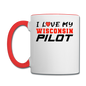 I Love My Wisconsin Pilot - Contrast Coffee Mug - white/red