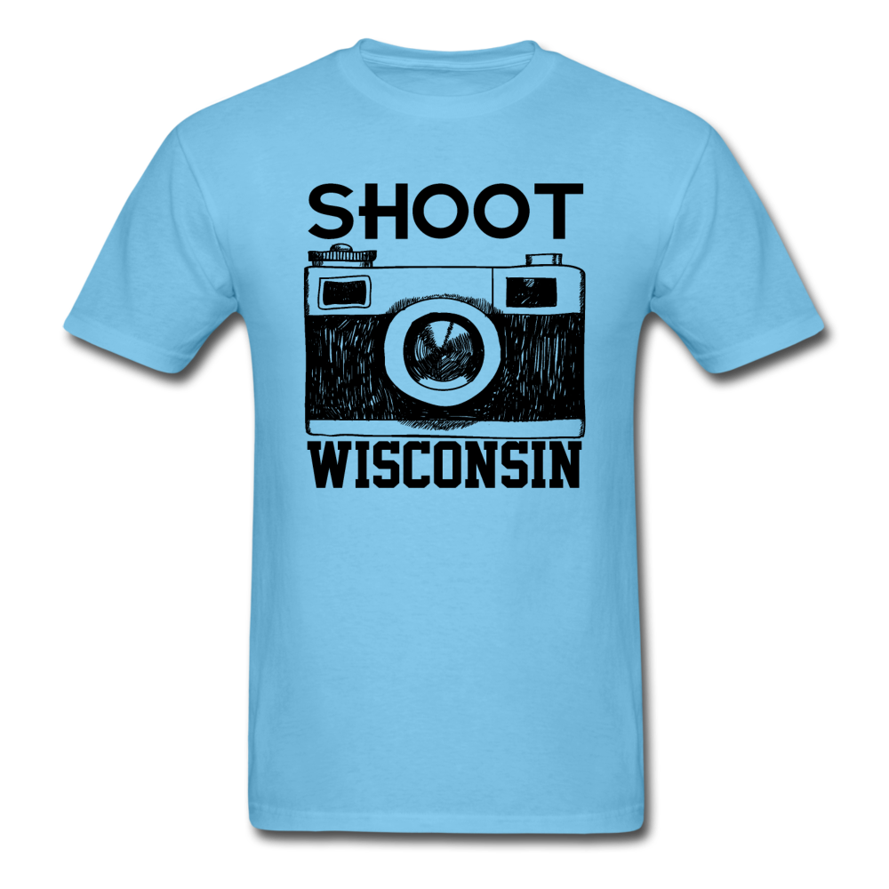 Shoot Wisconsin - Black - Unisex Classic T-Shirt - aquatic blue