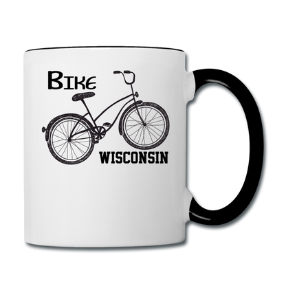 Bike Wisconsin - Black - Contrast Coffee Mug - white/black