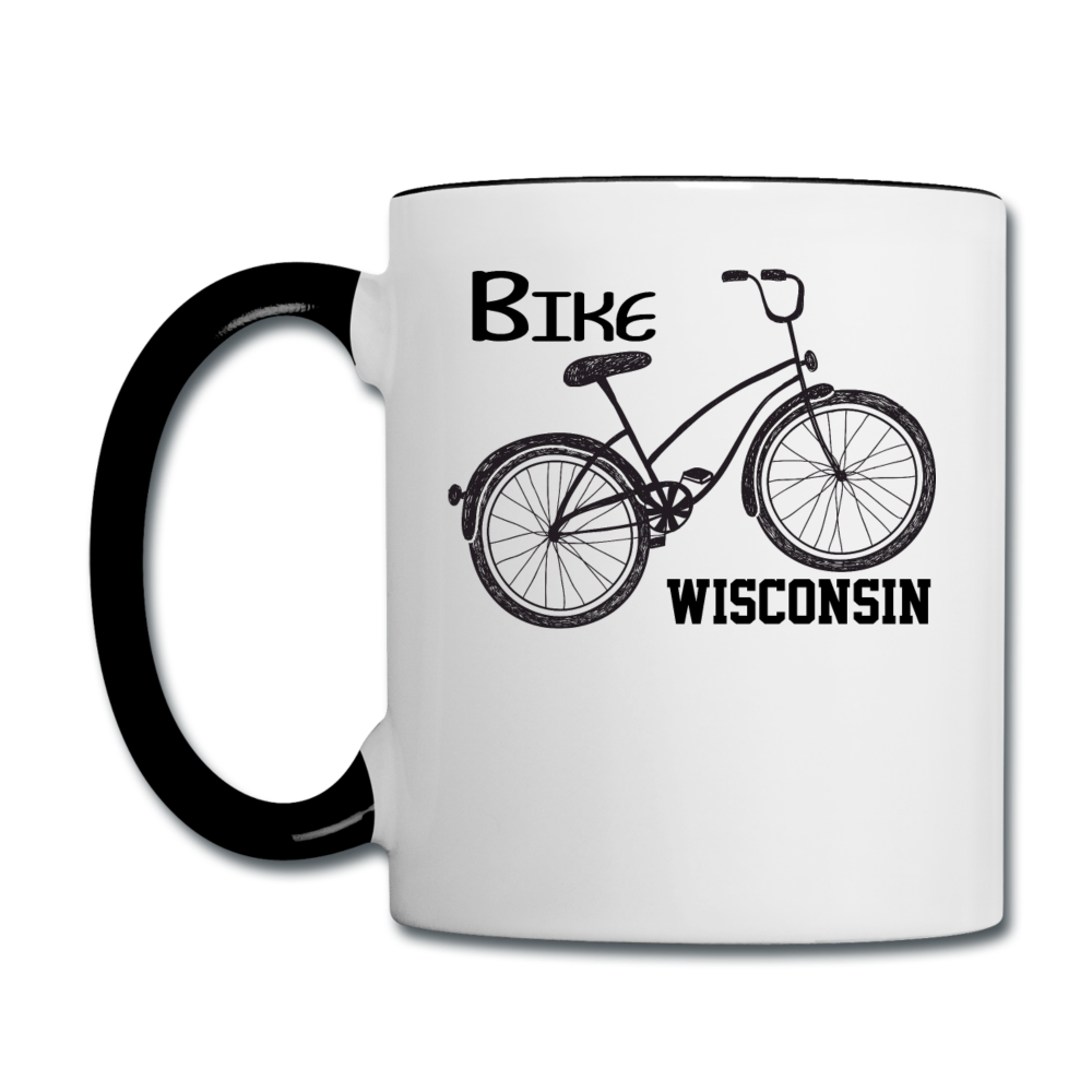 Bike Wisconsin - Black - Contrast Coffee Mug - white/black