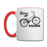 Bike Wisconsin - Black - Contrast Coffee Mug - white/red