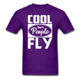 Cool People Fly - White - Unisex Classic T-Shirt - purple