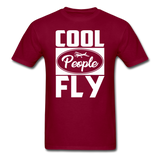 Cool People Fly - White - Unisex Classic T-Shirt - burgundy