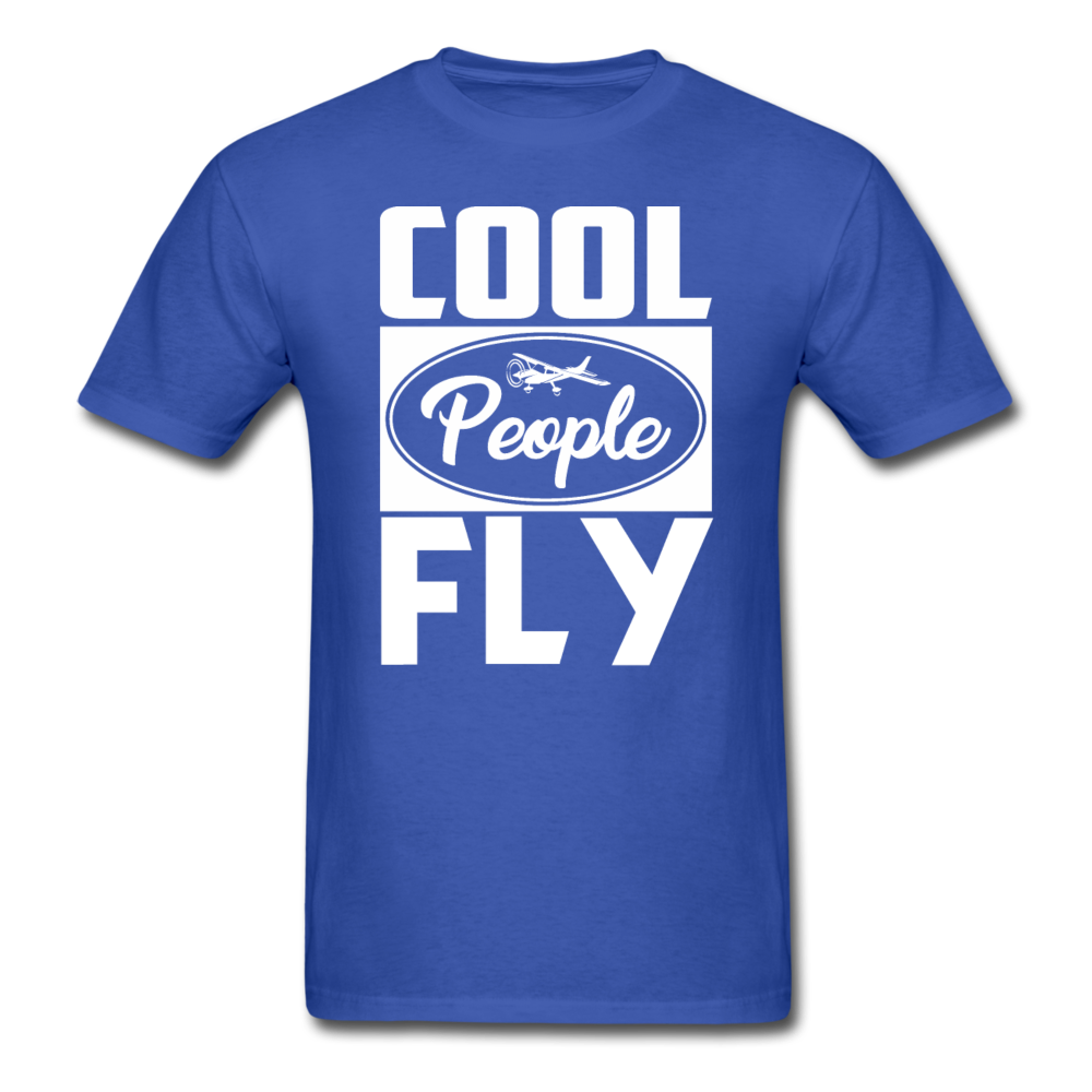 Cool People Fly - White - Unisex Classic T-Shirt - royal blue