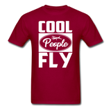 Cool People Fly - White - Unisex Classic T-Shirt - dark red