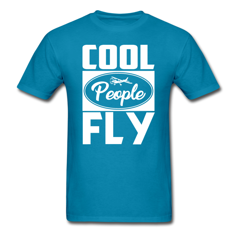 Cool People Fly - White - Unisex Classic T-Shirt - turquoise