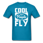 Cool People Fly - White - Unisex Classic T-Shirt - turquoise