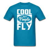Cool People Fly - White - Unisex Classic T-Shirt - turquoise