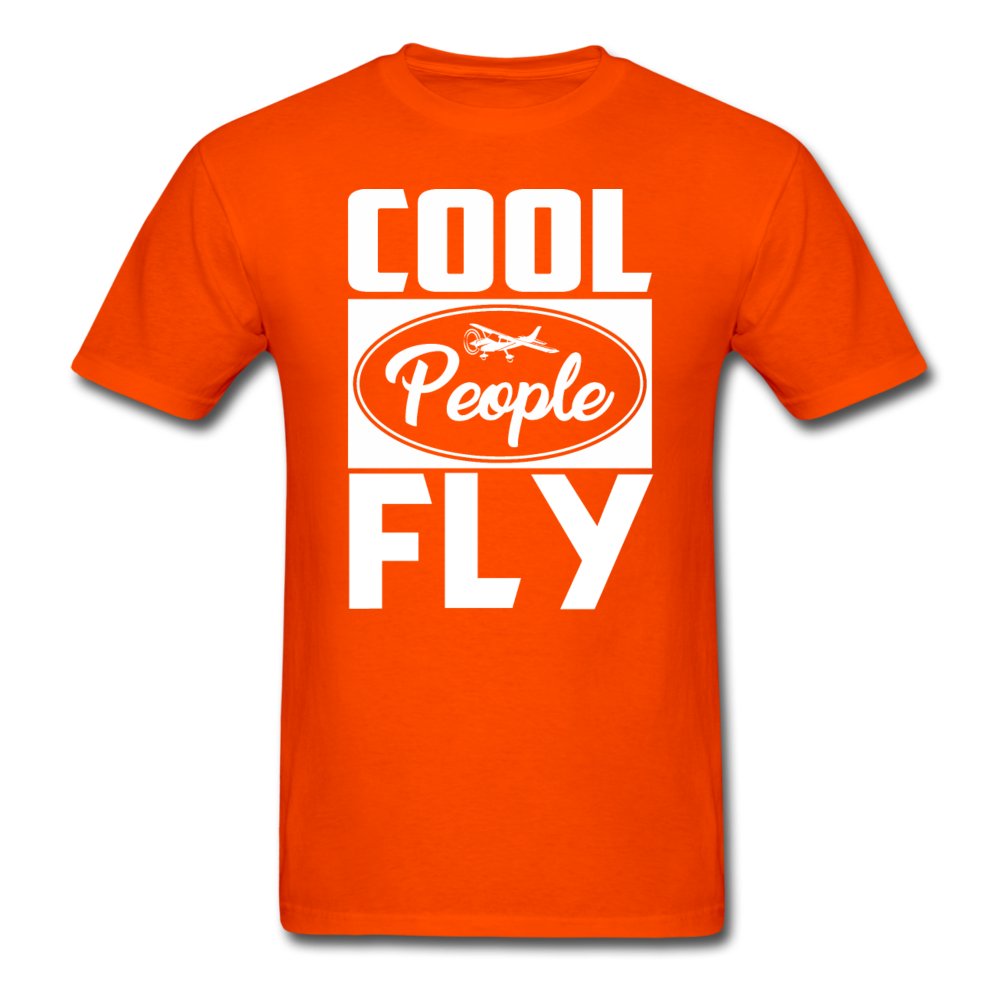 Cool People Fly - White - Unisex Classic T-Shirt - orange