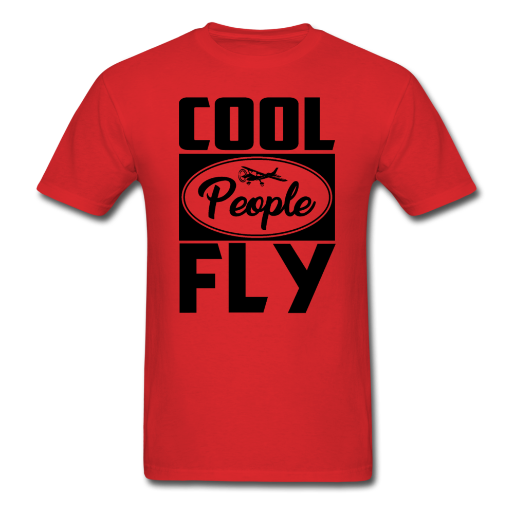 Cool People Fly - Black - Unisex Classic T-Shirt - red