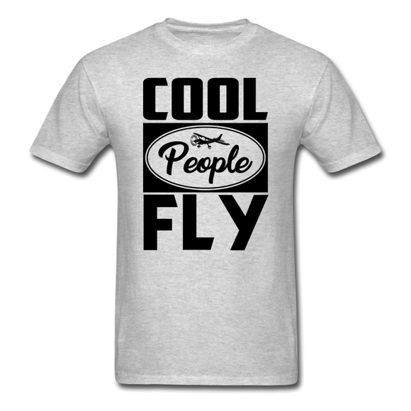 Cool People Fly - Black - Unisex Classic T-Shirt - heather gray