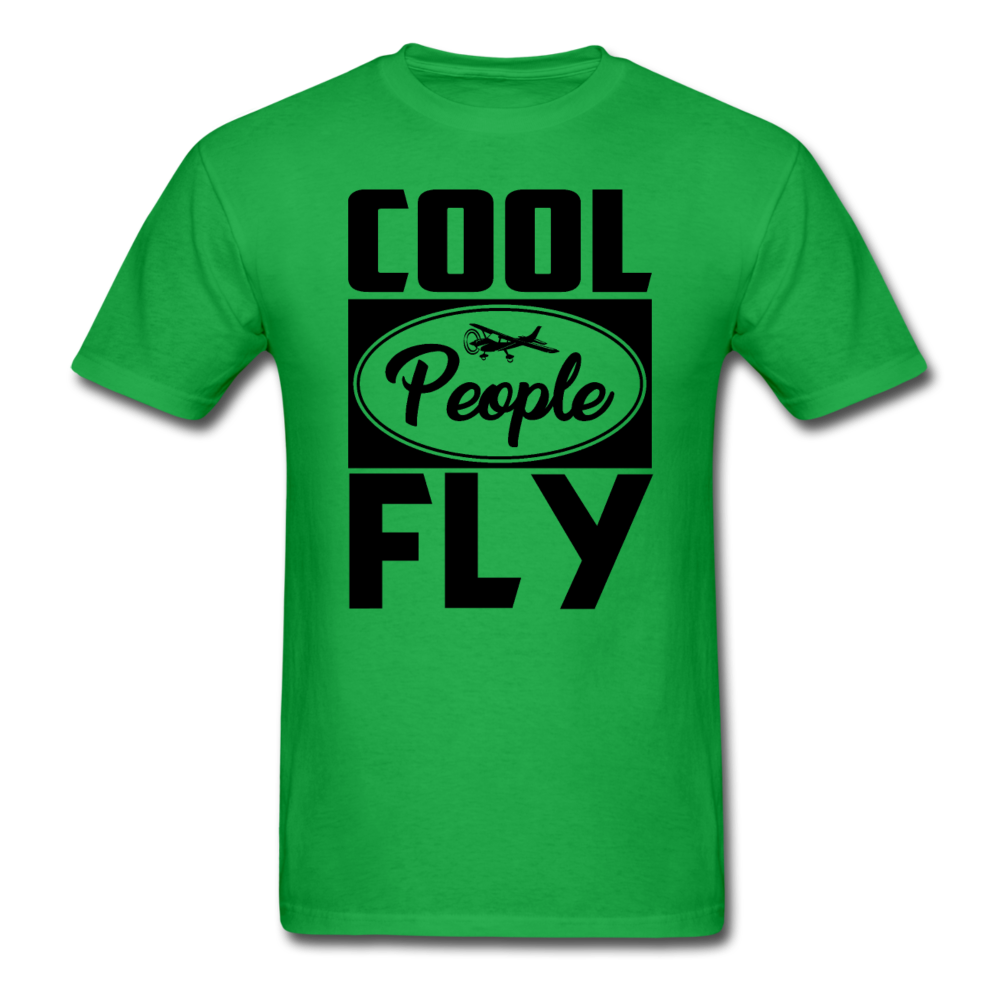 Cool People Fly - Black - Unisex Classic T-Shirt - bright green