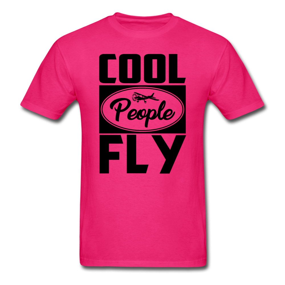 Cool People Fly - Black - Unisex Classic T-Shirt - fuchsia