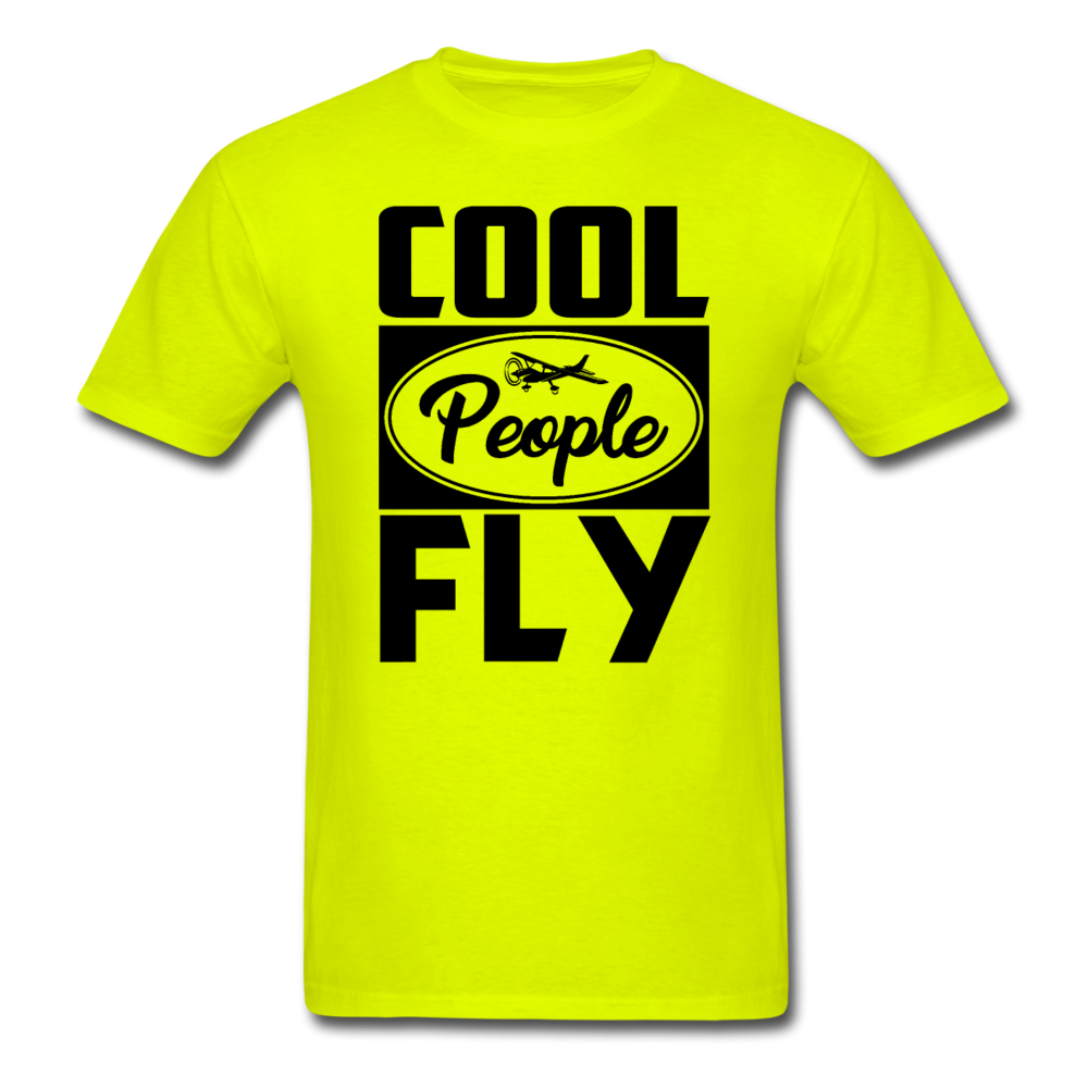 Cool People Fly - Black - Unisex Classic T-Shirt - safety green