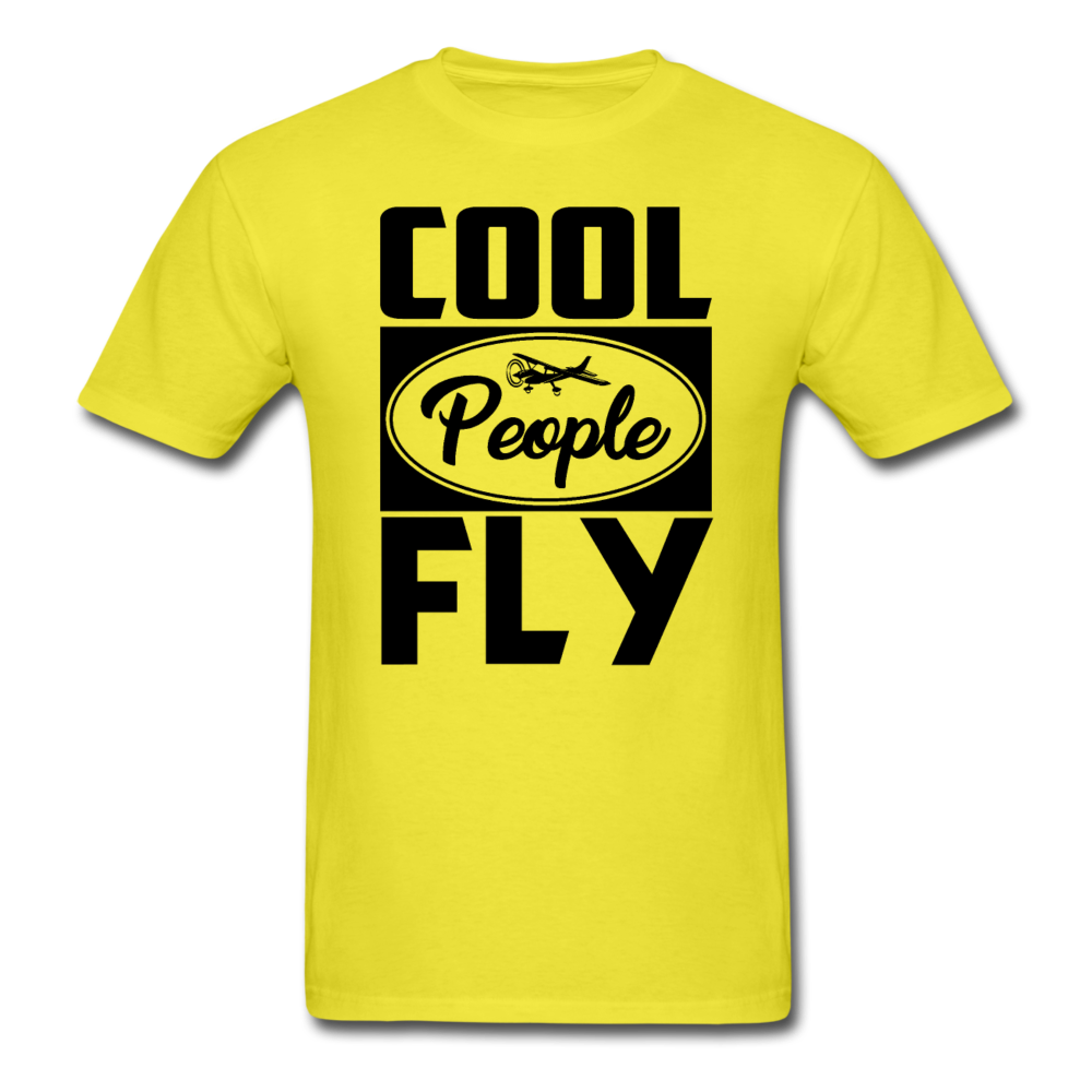 Cool People Fly - Black - Unisex Classic T-Shirt - yellow