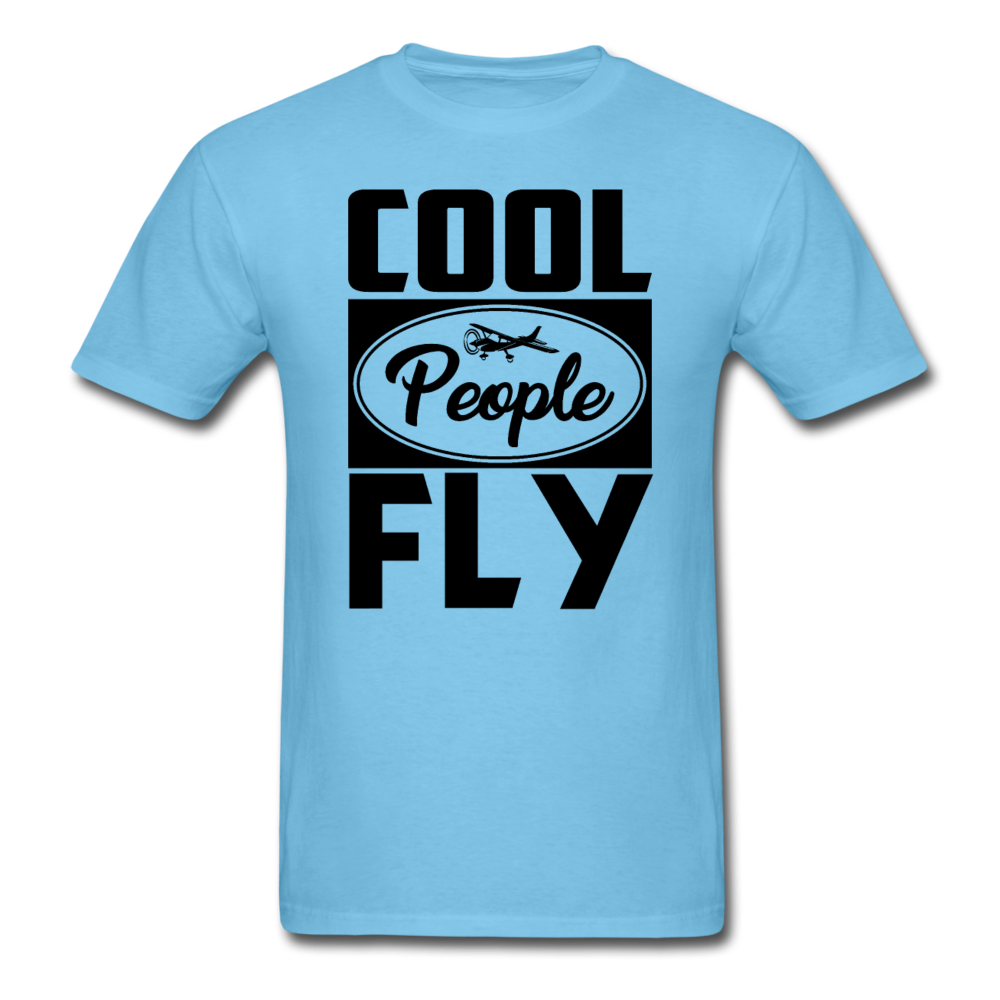 Cool People Fly - Black - Unisex Classic T-Shirt - aquatic blue