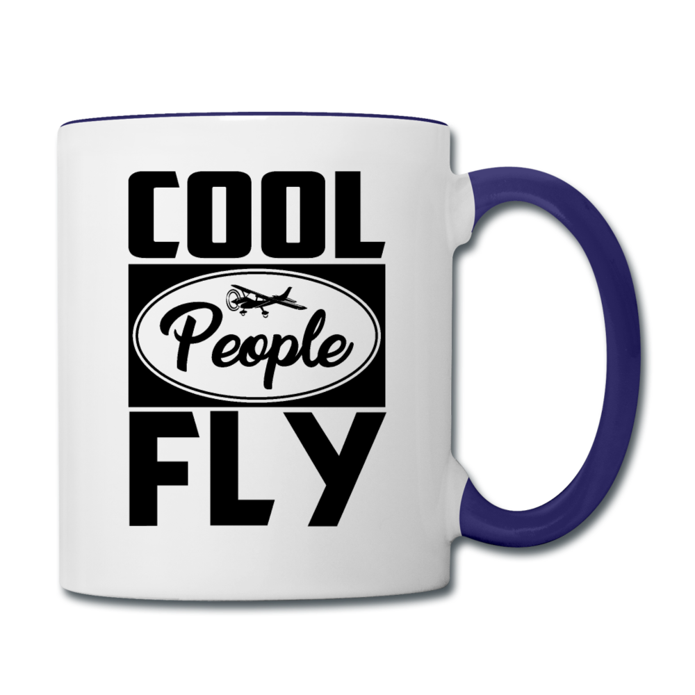 Cool People Fly - Black - Contrast Coffee Mug - white/cobalt blue