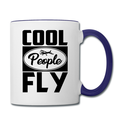 Cool People Fly - Black - Contrast Coffee Mug - white/cobalt blue