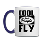 Cool People Fly - Black - Contrast Coffee Mug - white/cobalt blue