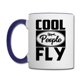 Cool People Fly - Black - Contrast Coffee Mug - white/cobalt blue