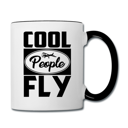 Cool People Fly - Black - Contrast Coffee Mug - white/black