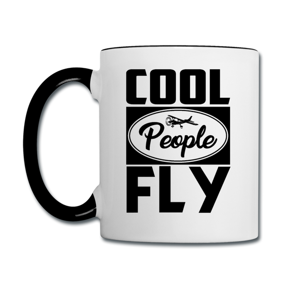 Cool People Fly - Black - Contrast Coffee Mug - white/black