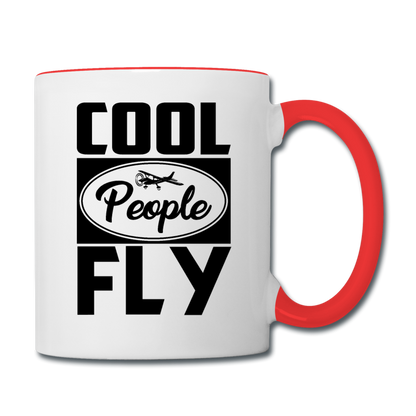 Cool People Fly - Black - Contrast Coffee Mug - white/red