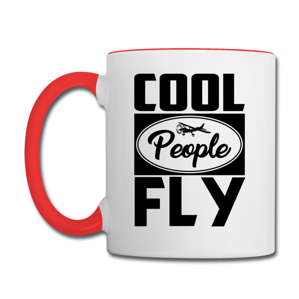 Cool People Fly - Black - Contrast Coffee Mug - white/red