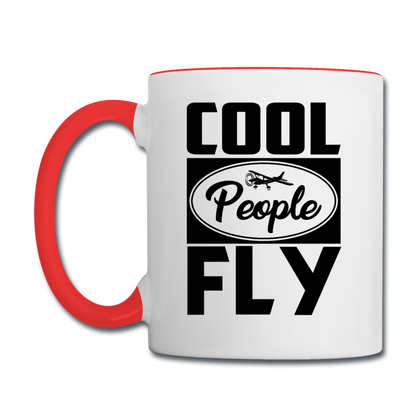 Cool People Fly - Black - Contrast Coffee Mug - white/red