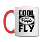 Cool People Fly - Black - Contrast Coffee Mug - white/red